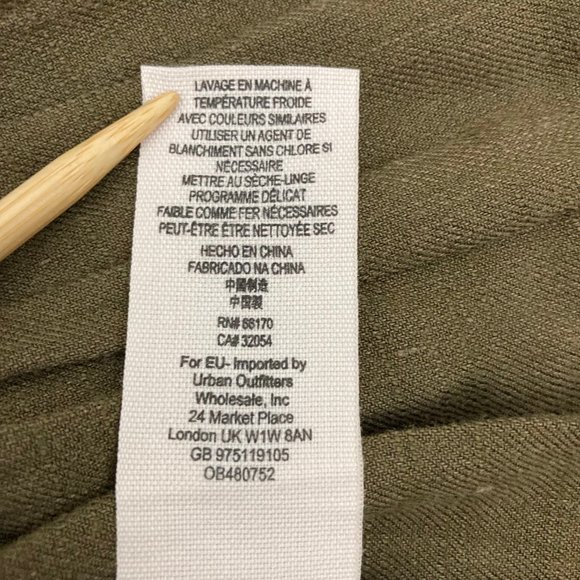 Free People Ruffle Hem Military Jacket Size S Double Breasted Peplum Green - Picture 11 of 11